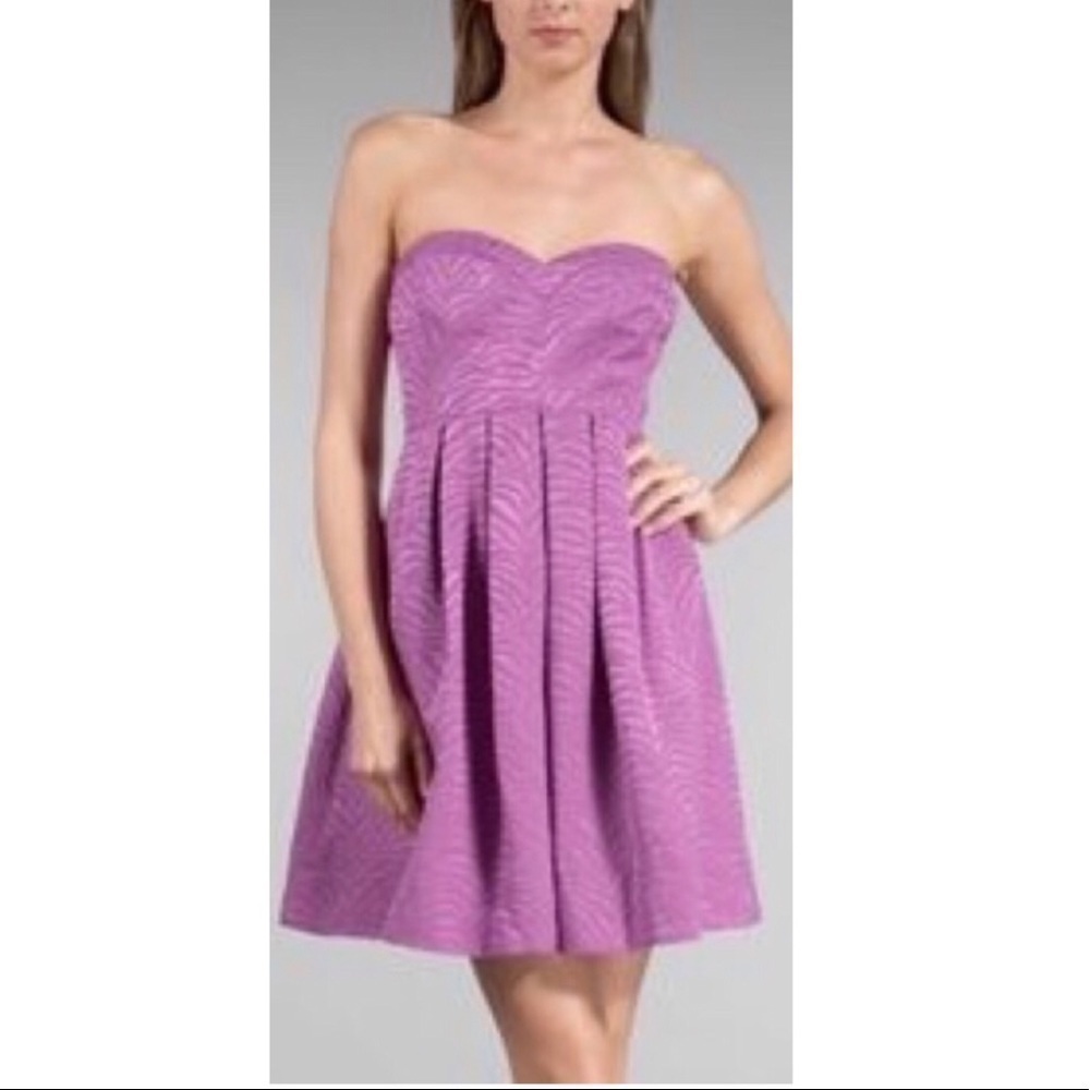 Rebecca TAYLOR Zebra Cloque strapless dress